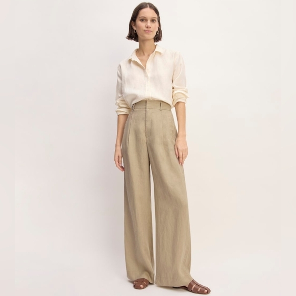 Everlane 100% Linen Pants. Green. Size 6. Waist 29. Perfect Condition. - Picture 16 of 17